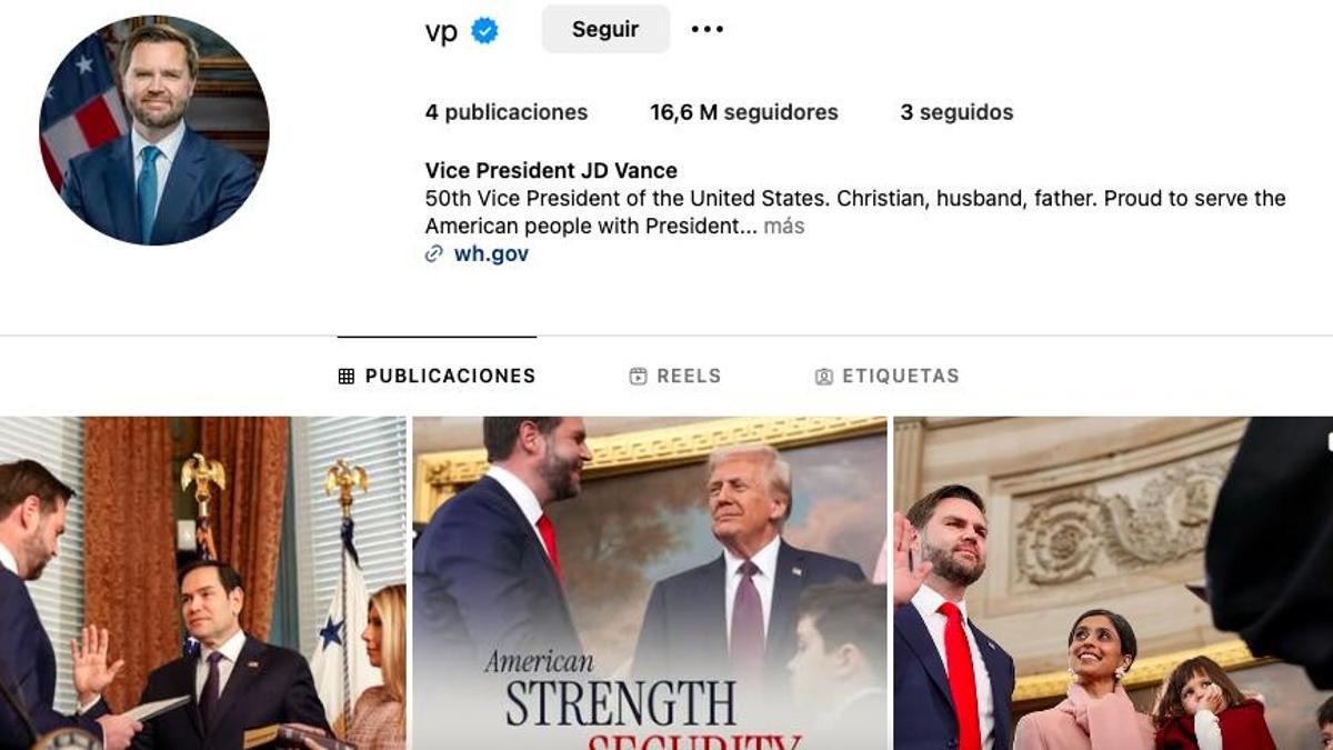 Instagram desata las críticas de los usuarios españoles tras forzarles a seguir al nuevo vicepresidente de EEUU