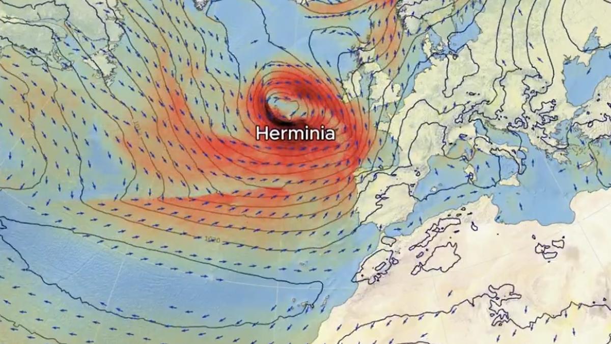 AEMET lanza un aviso especial sobre la borrasca Herminia: vientos huracanados y fuertes lluvias desde el domingo